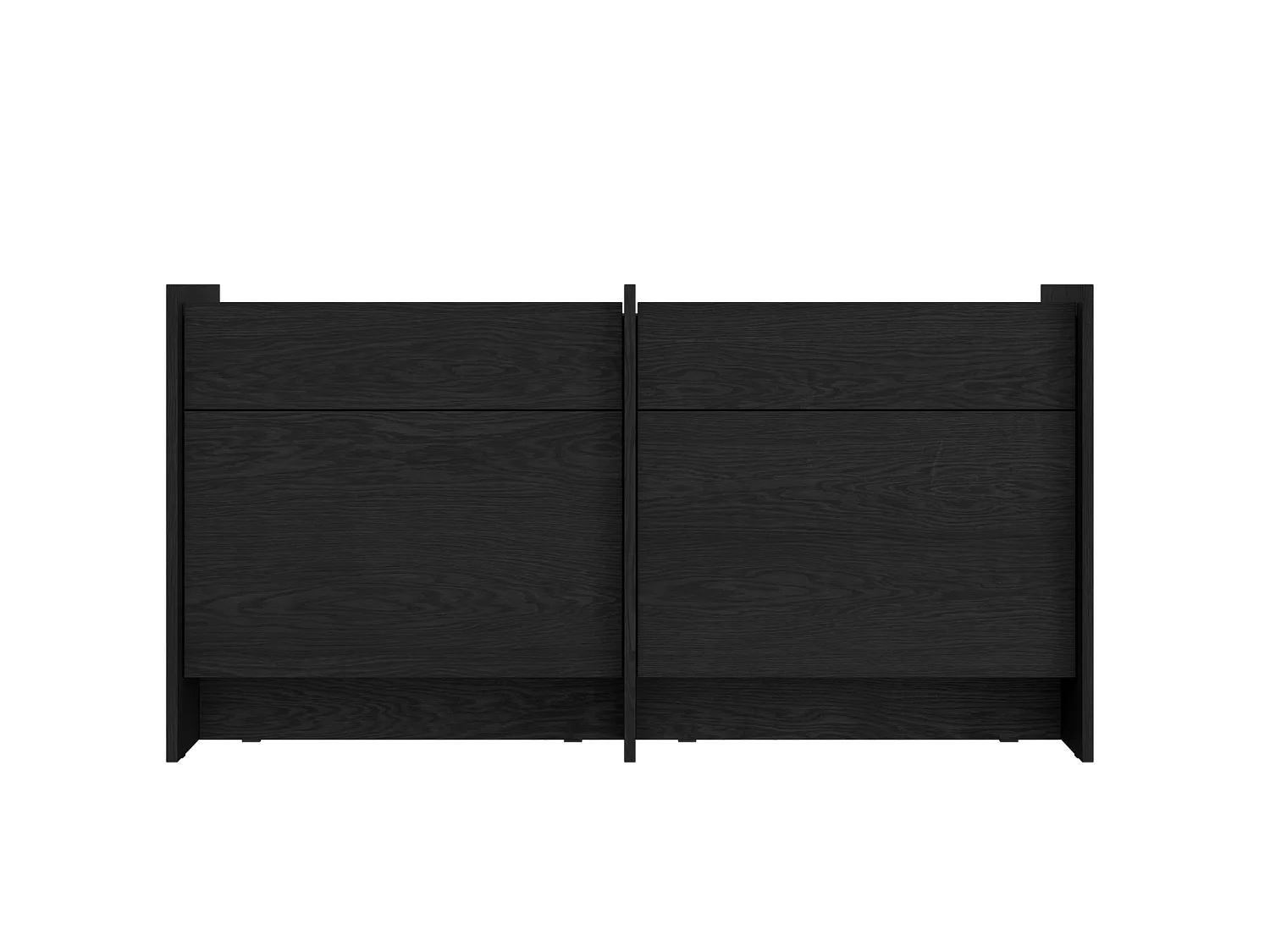 Hido Kommode - Sideboard 146x76x51 cm, Schwarz-Eiche, Melamin, mit Schubladen