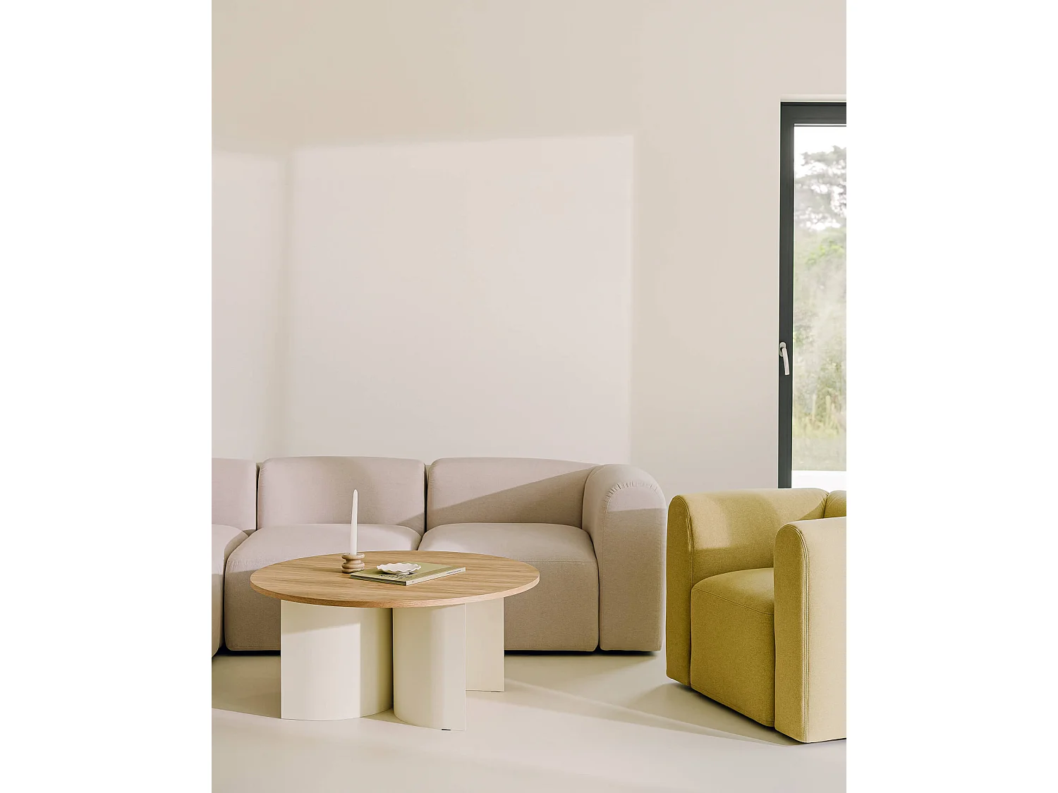 noo.ma bijzettafel 95x95x44 cm, veneer, Watermelon Green, modern, zonder elektriciteit