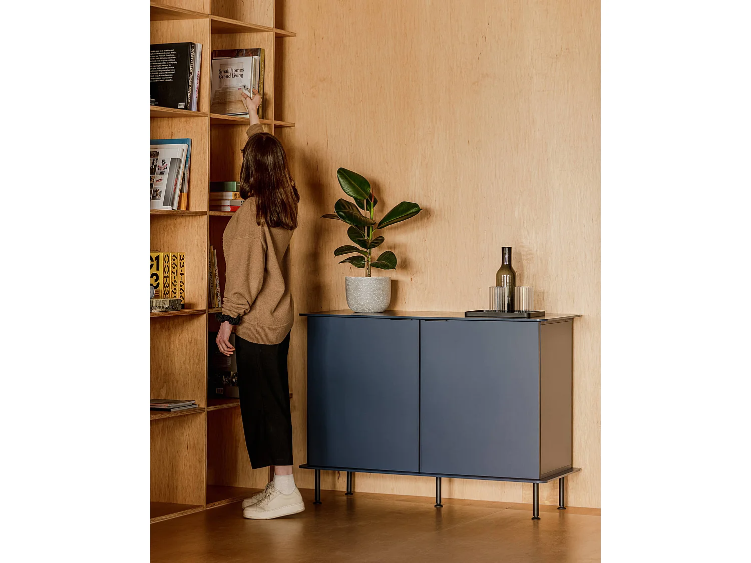 noo.ma wandmeubel 120 cm - vloerplaatsing, spaanplaat, 3 legplanken