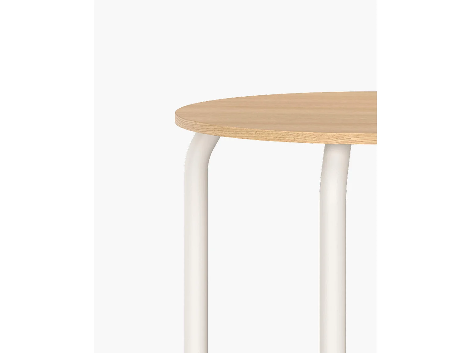 noo.ma eettafel 100x100 cm, eiken fineer blad, stalen frame, beige afwerking