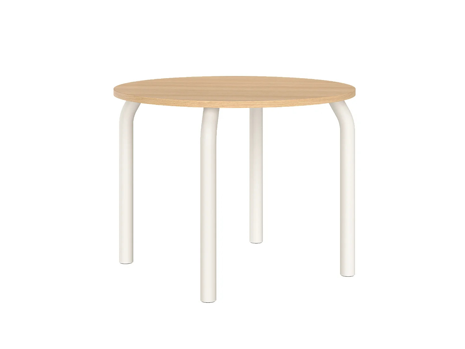 noo.ma eettafel 100x100 cm, eiken fineer blad, stalen frame, beige afwerking