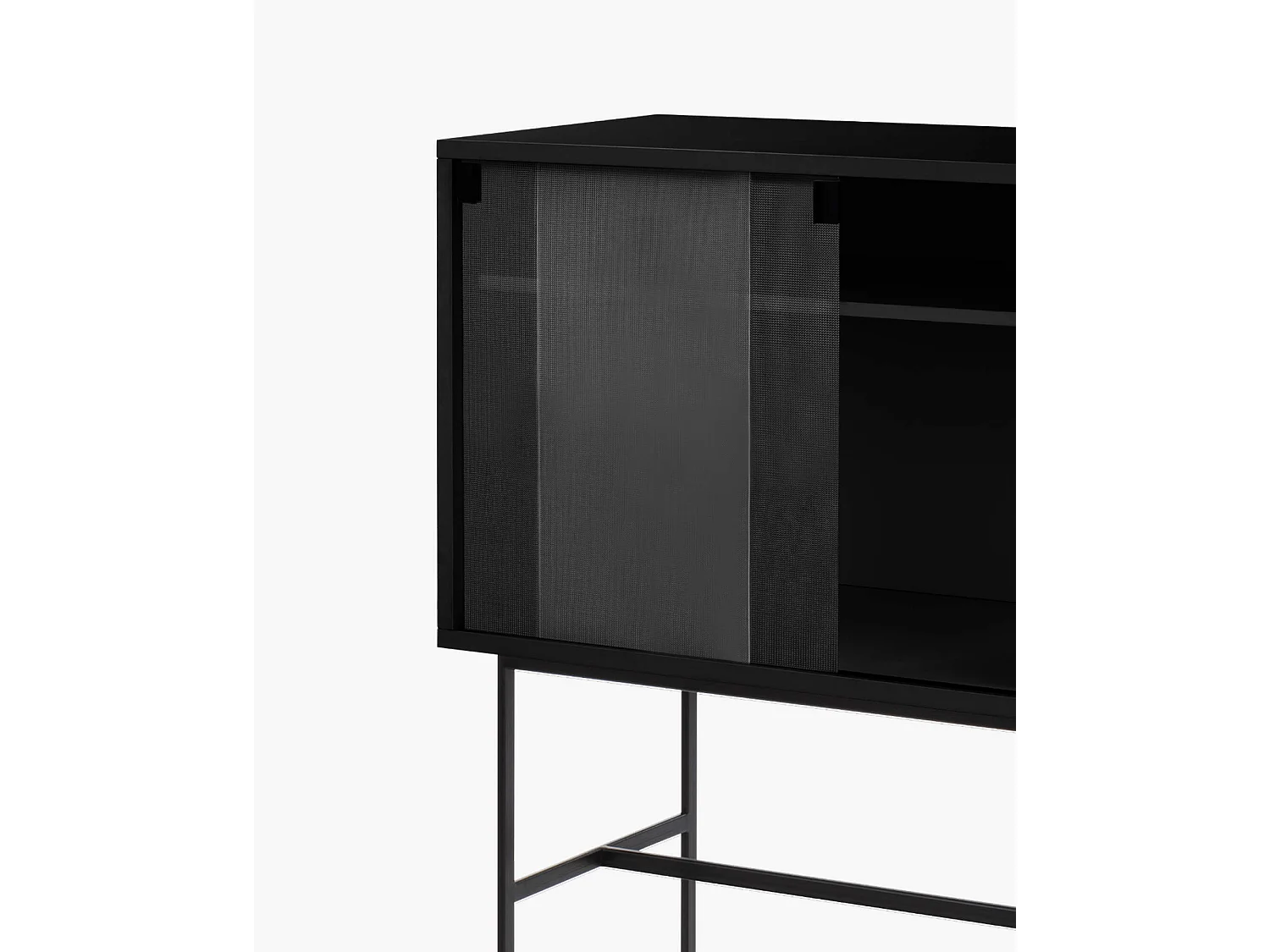 Schrank Lekko - verzierte Glastür, mittleres herausnehmbares Regal