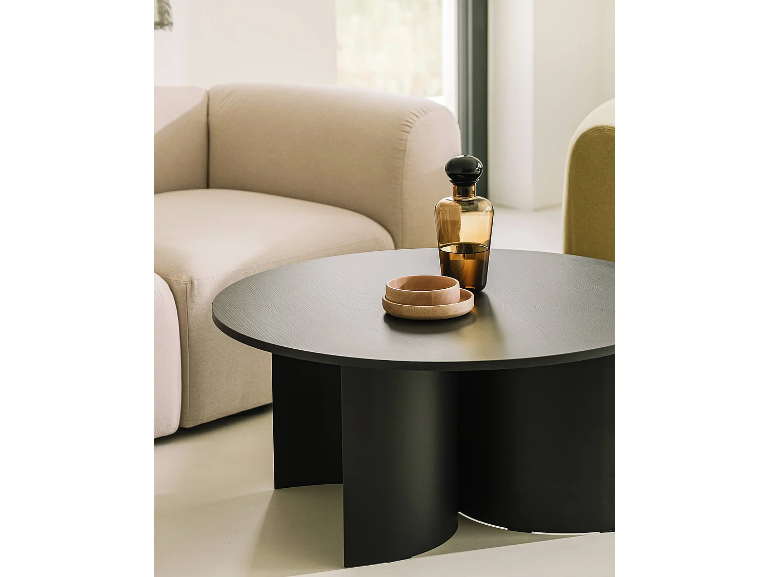noo.ma moderne salontafel vierkant 95x95x44 cm fineer zwart