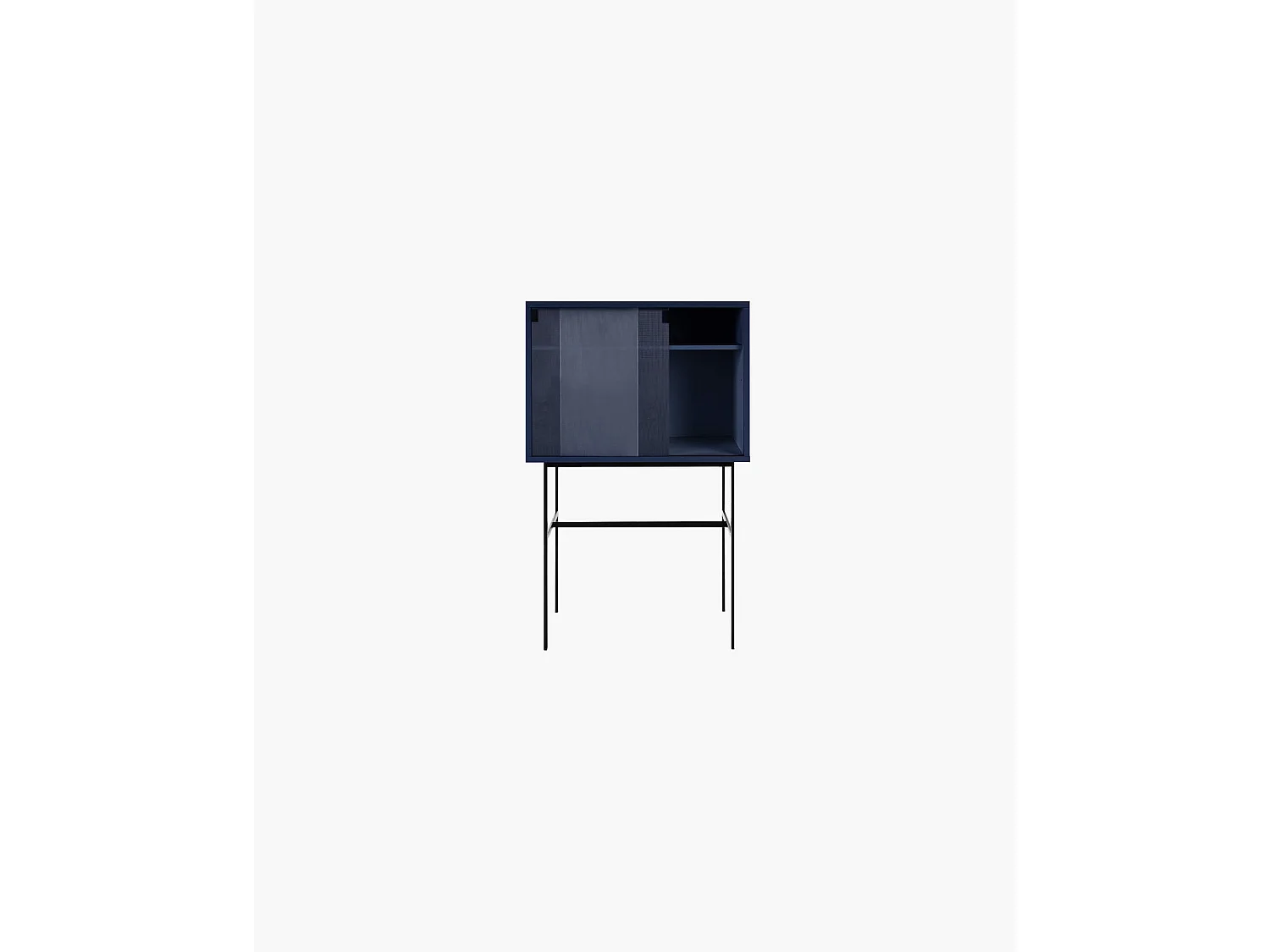 Buffet vitré noo.ma Midnight Blue 70x109x40 cm, 1 porte, étagère amovible
