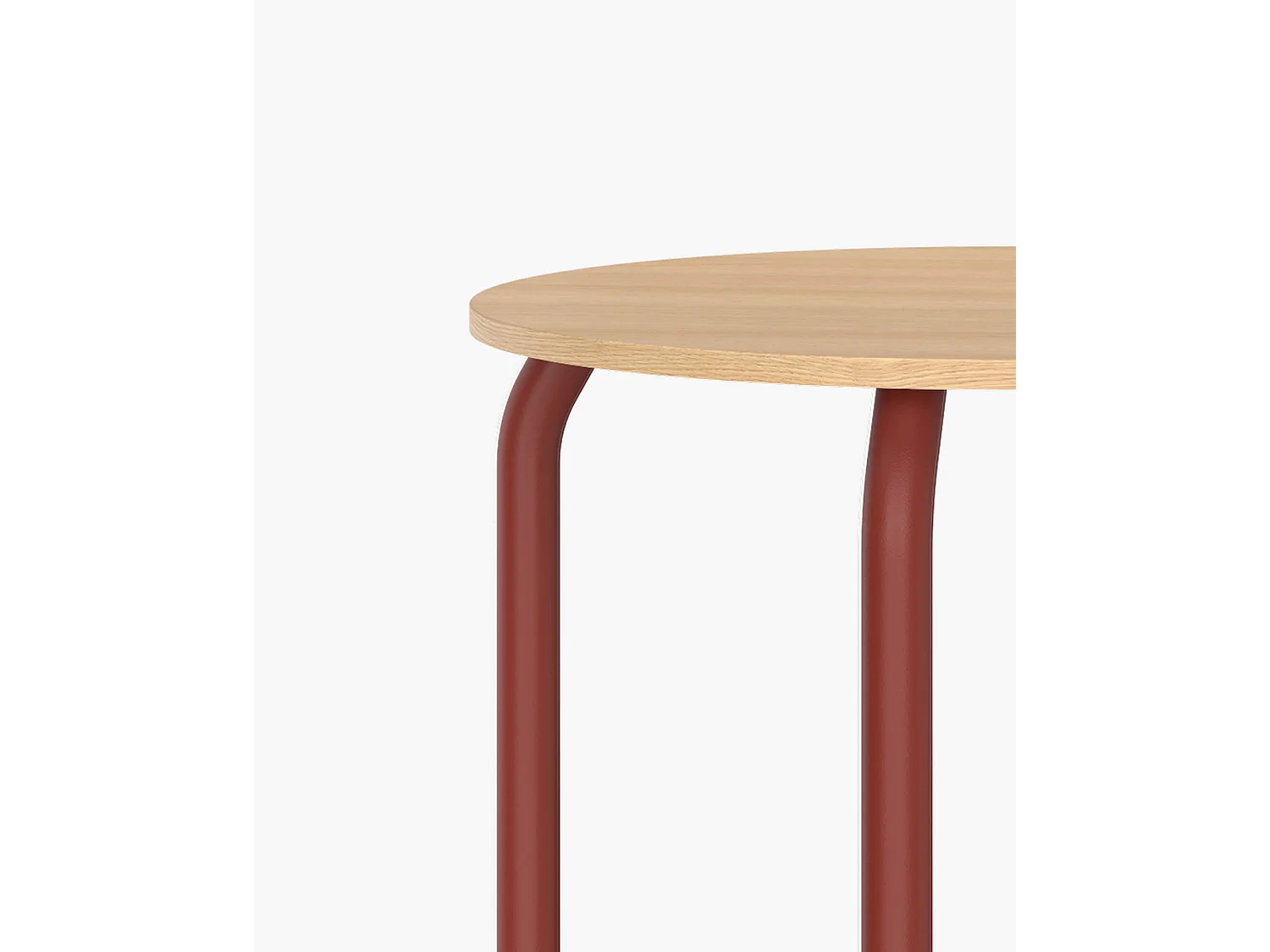 noo.ma salontafel 100 cm - eiken fineer top, stalen frame, terracotta rood mat