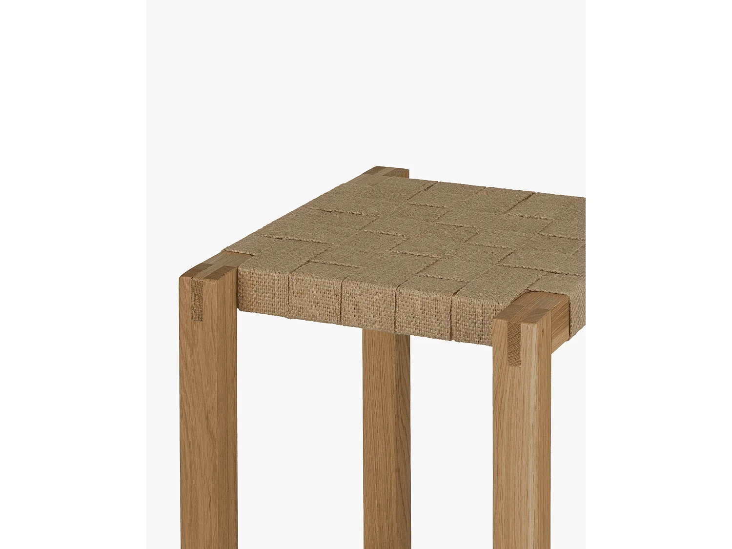 noo.ma eiken stoel met jutezitting, massief eiken frame, Japandi minimalisme