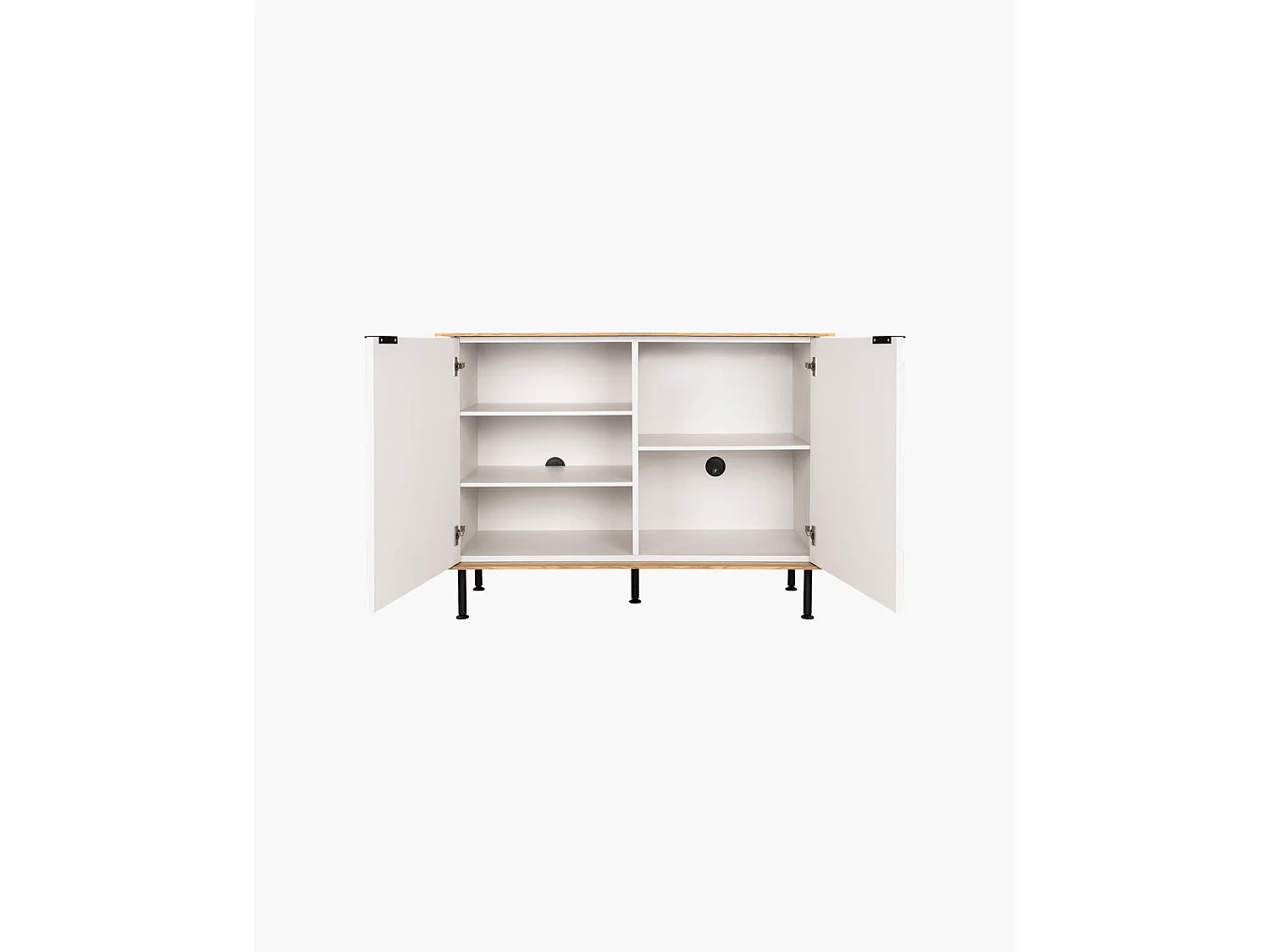 Buffet Suumo noo.ma - buffet polyvalent à étagères réglables, design rond