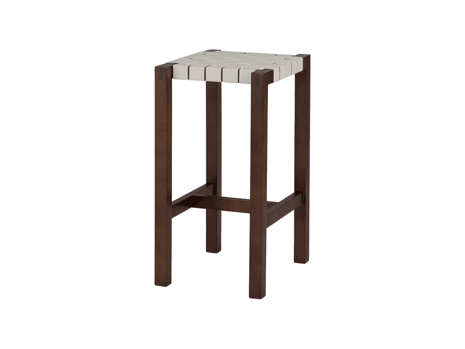 noo.ma houten kruk met handgeweven jute zitting - Japandi minimalistisch