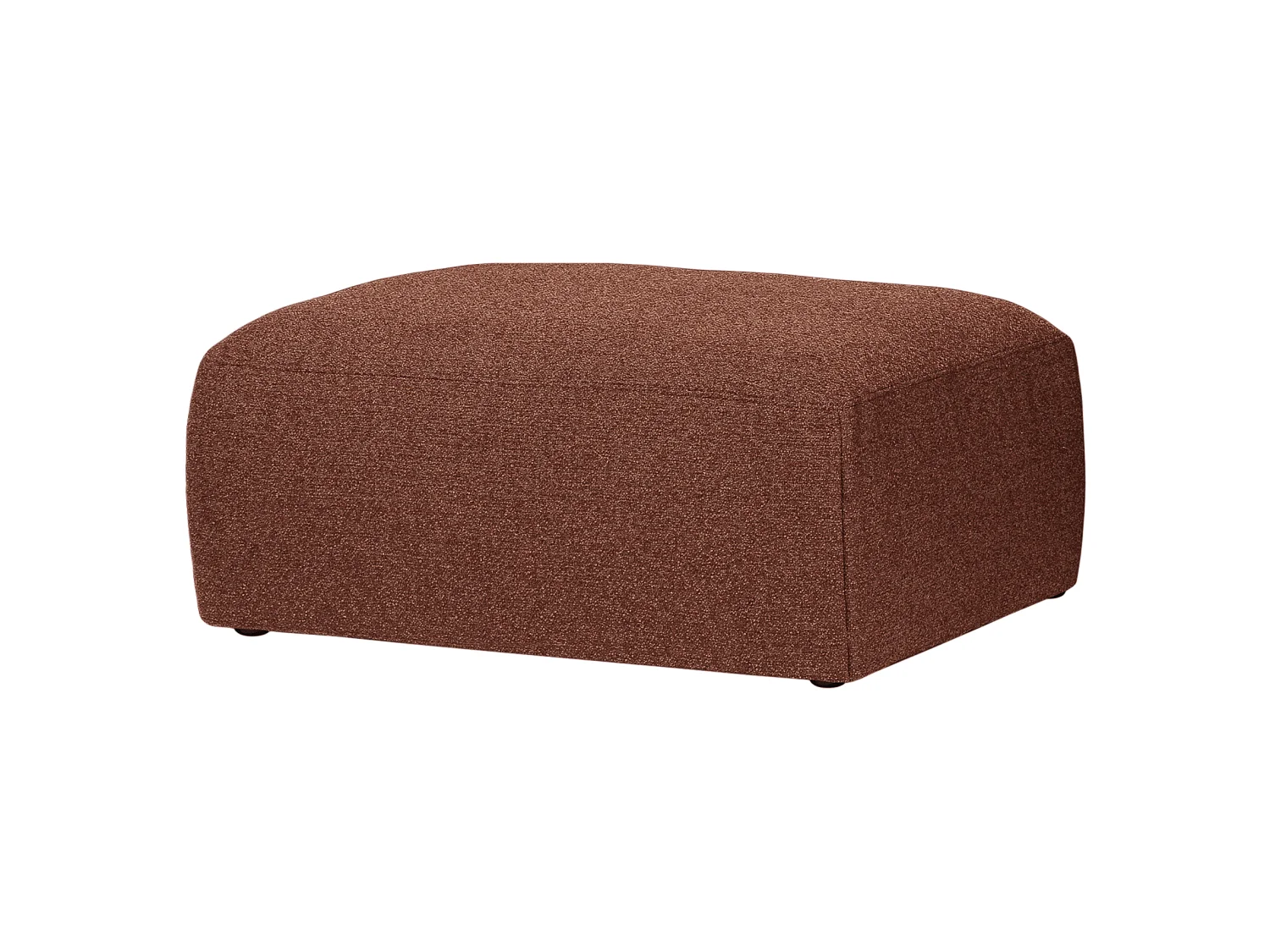 Yaro Ottomane - Bouclé Fußhocker 100% Polyester, Ziegelrot