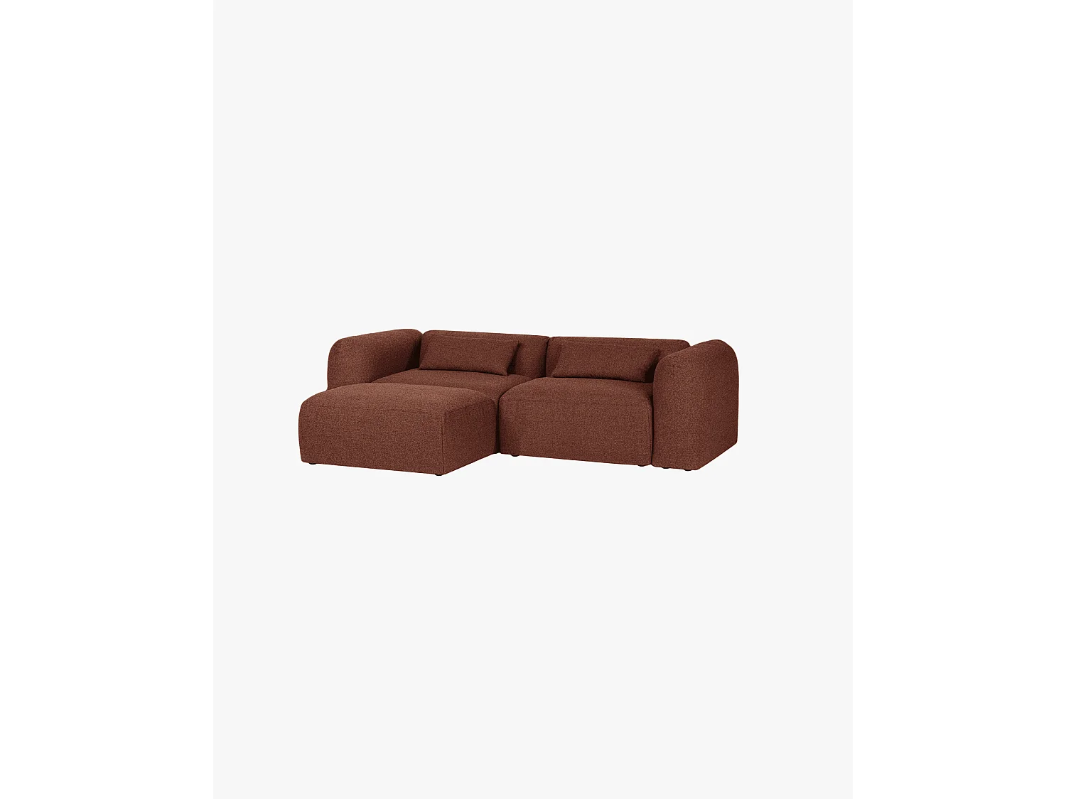 Yaro Ottomane - Bouclé Fußhocker 100% Polyester, Ziegelrot