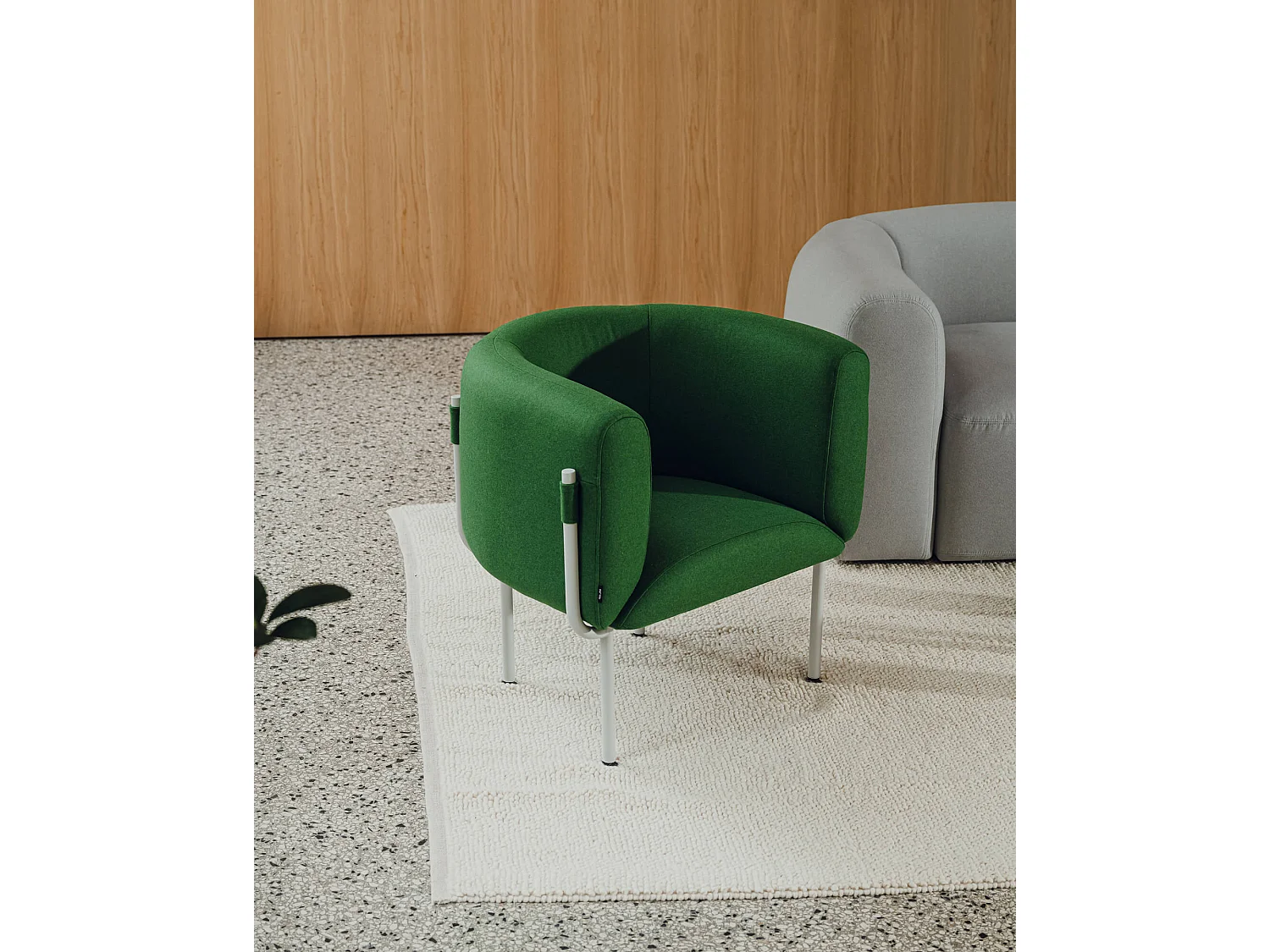 noo.ma Fauteuil moderne en laine Blueberry Pie - avec accoudoirs, assise fixe
