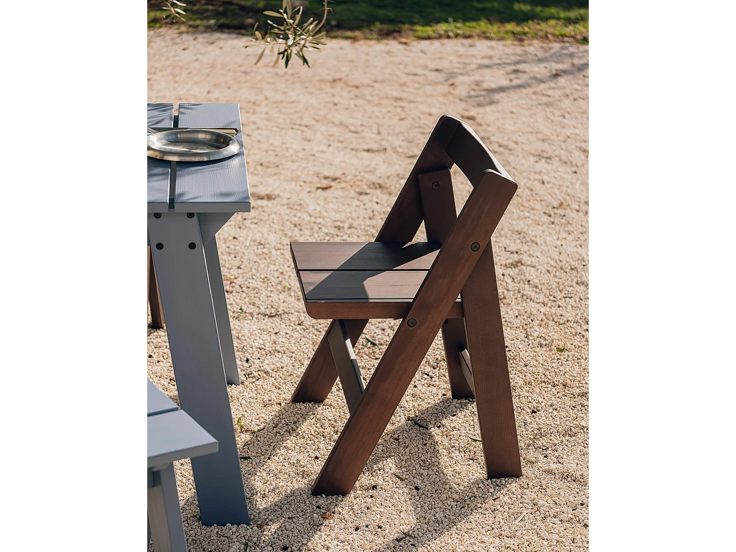 noo.ma Navo Klappstuhl aus Kiefernholz, wetterbeständig, modern, klappbar