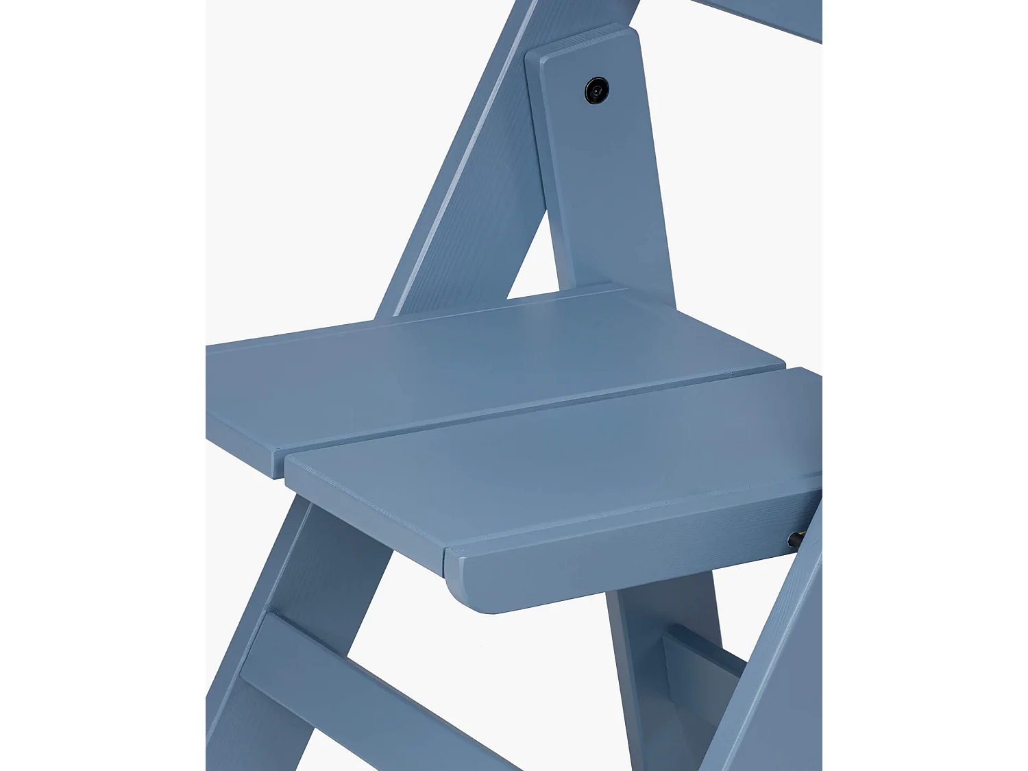 Chaise pliante Navo en pin, laque bleu givré.