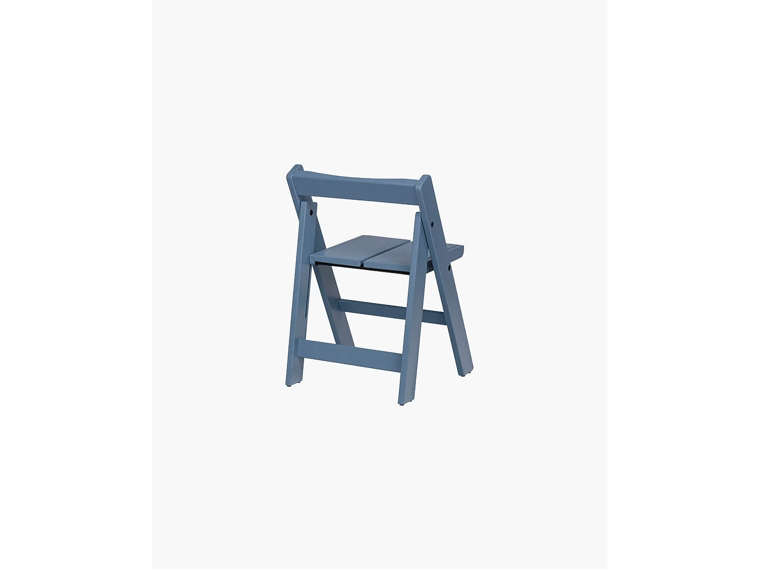 Chaise pliante Navo en pin, laque bleu givré.