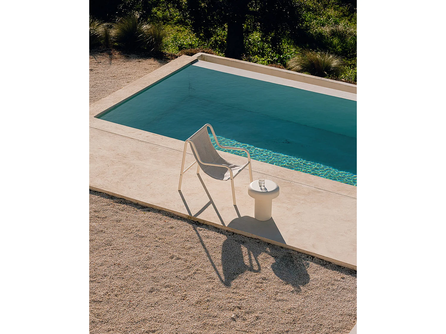 Fauteuil Nokk - chaise longue d'extérieur en acier et tissu imperméable