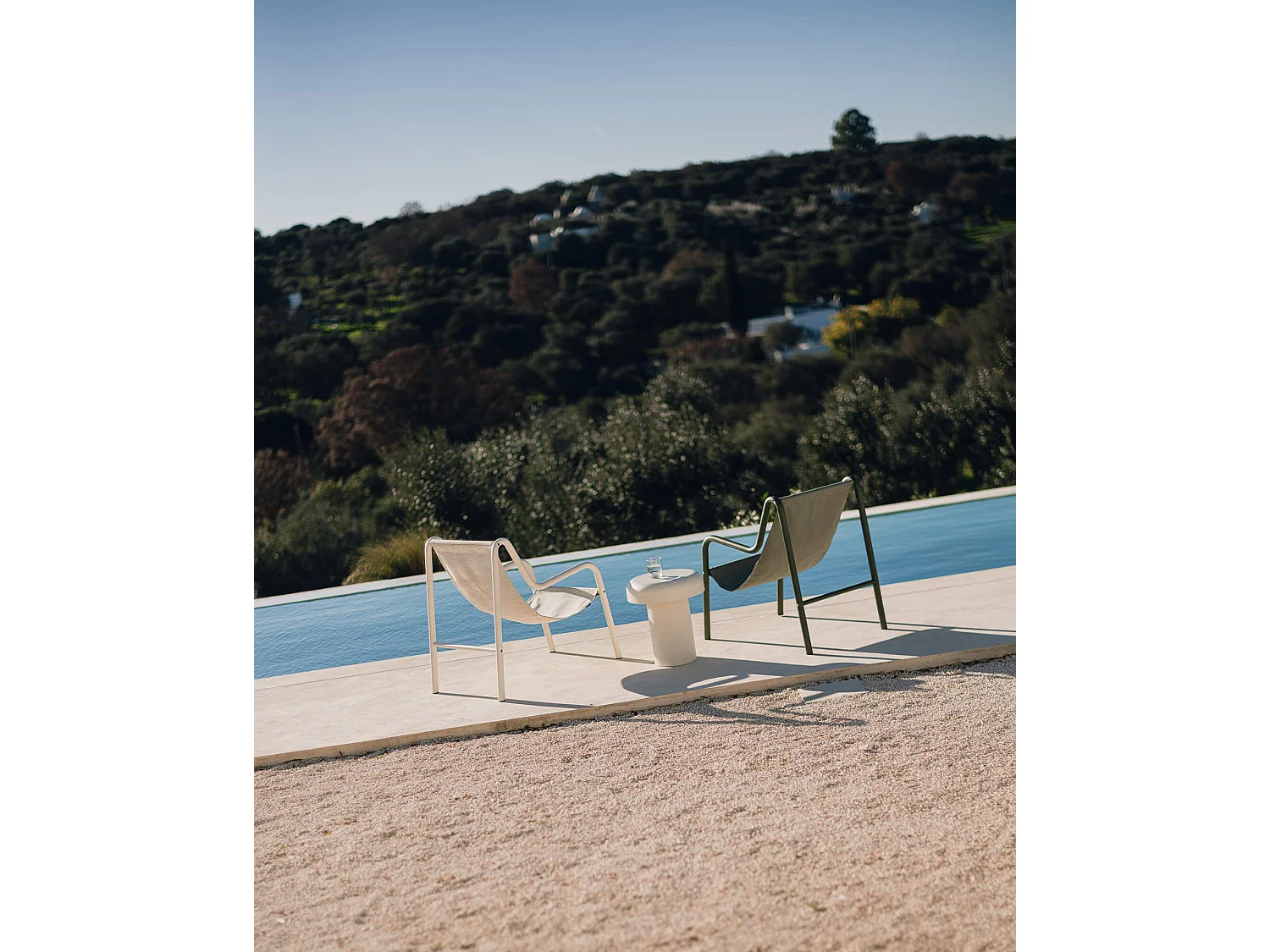 Fauteuil Nokk - chaise longue d'extérieur en acier et tissu imperméable