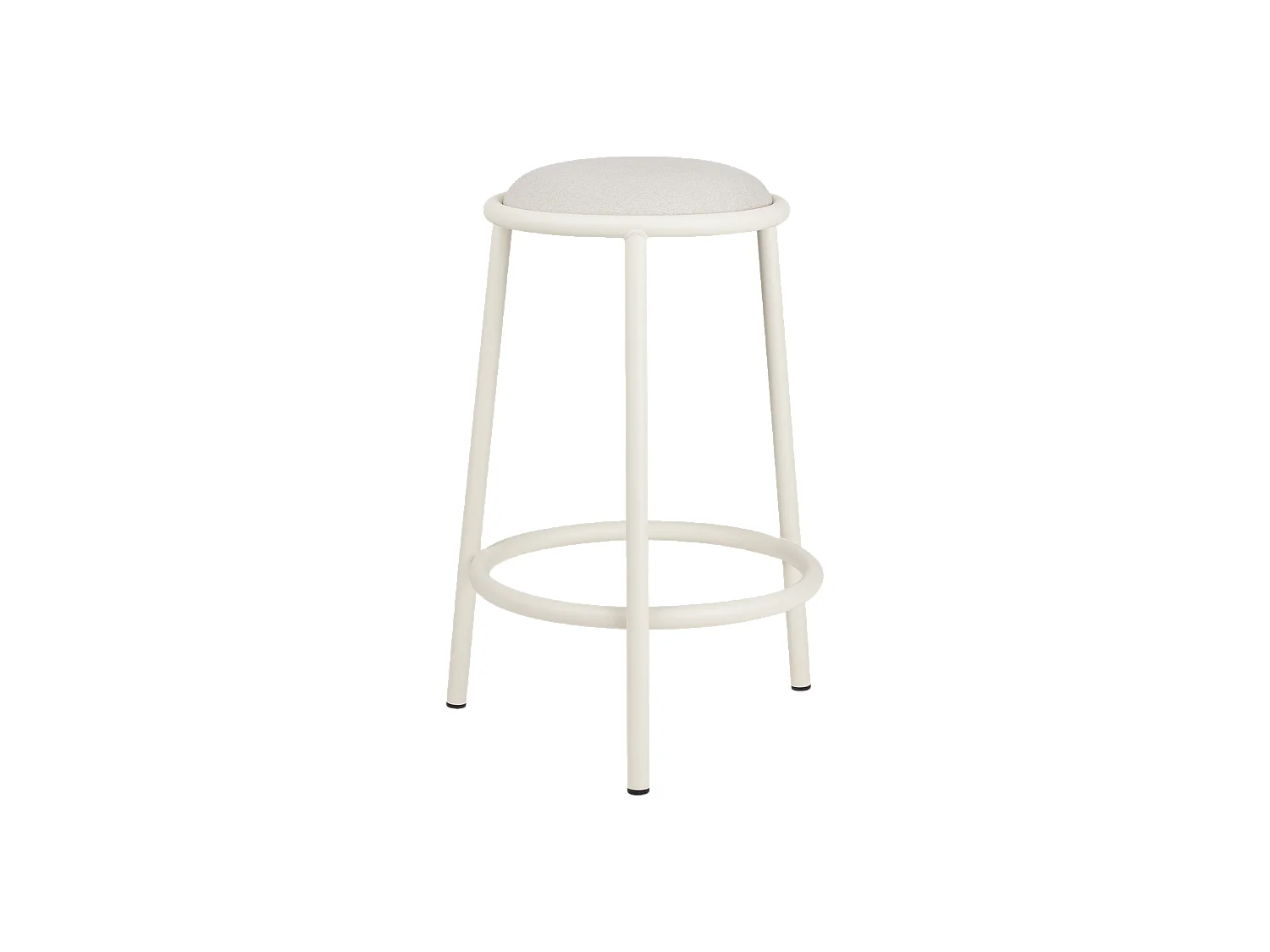 noo.ma moderne barstoel - beige polyester, metalen frame, zonder rugleuning, 68 cm hoog