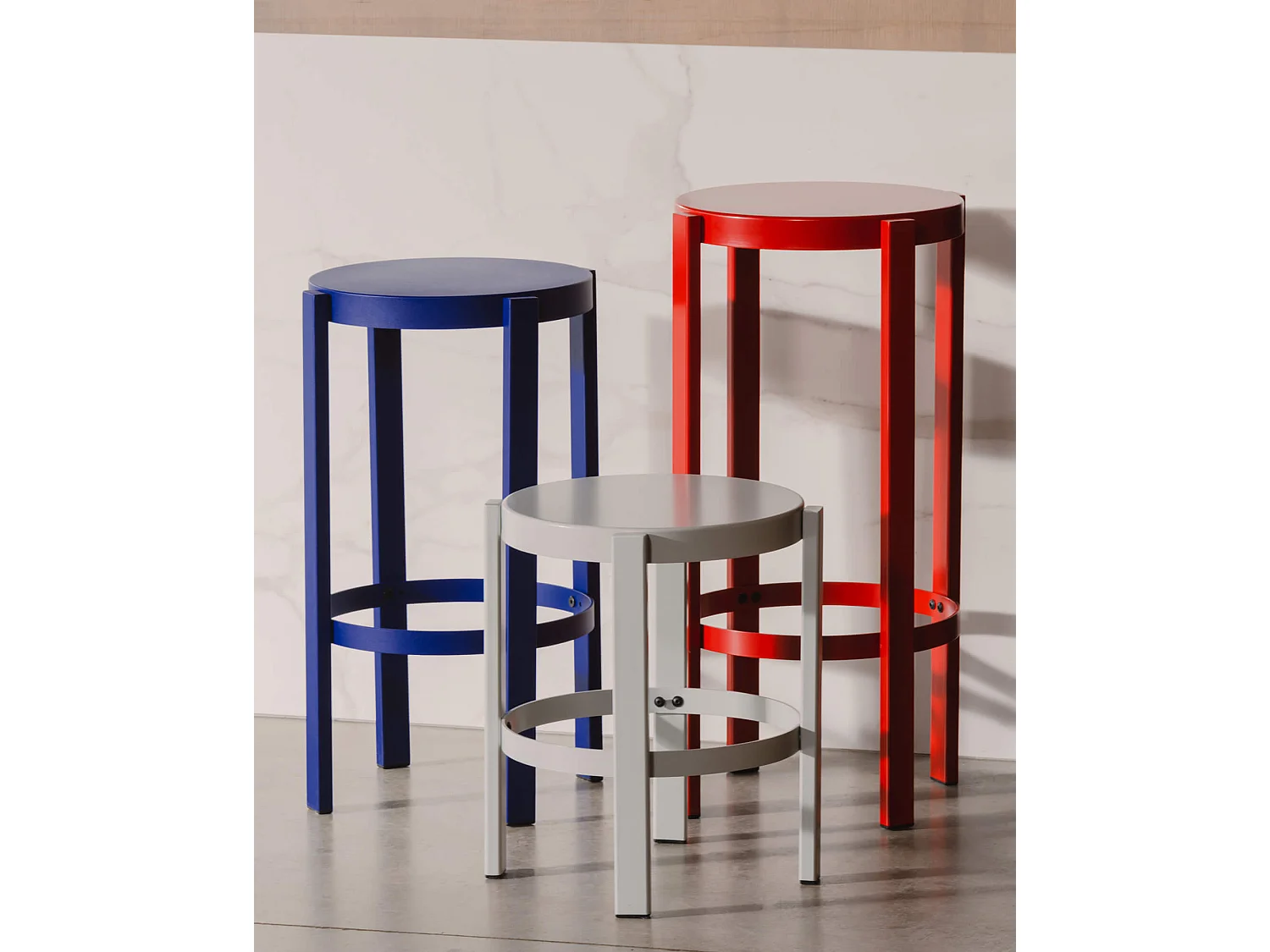 noo.ma barkruk zonder armleuning Blueberry Pie - stalen frame, moderne zit, 35x35x75 cm