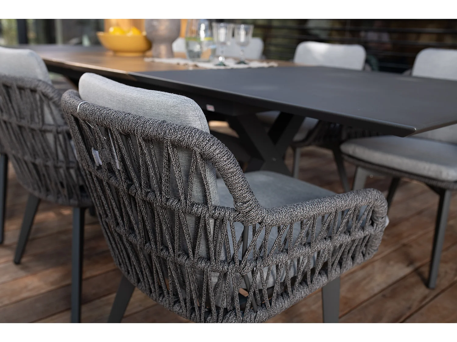 Ensemble de mobilier de repas de jardin en aluminium Tropea table et 6 chaises