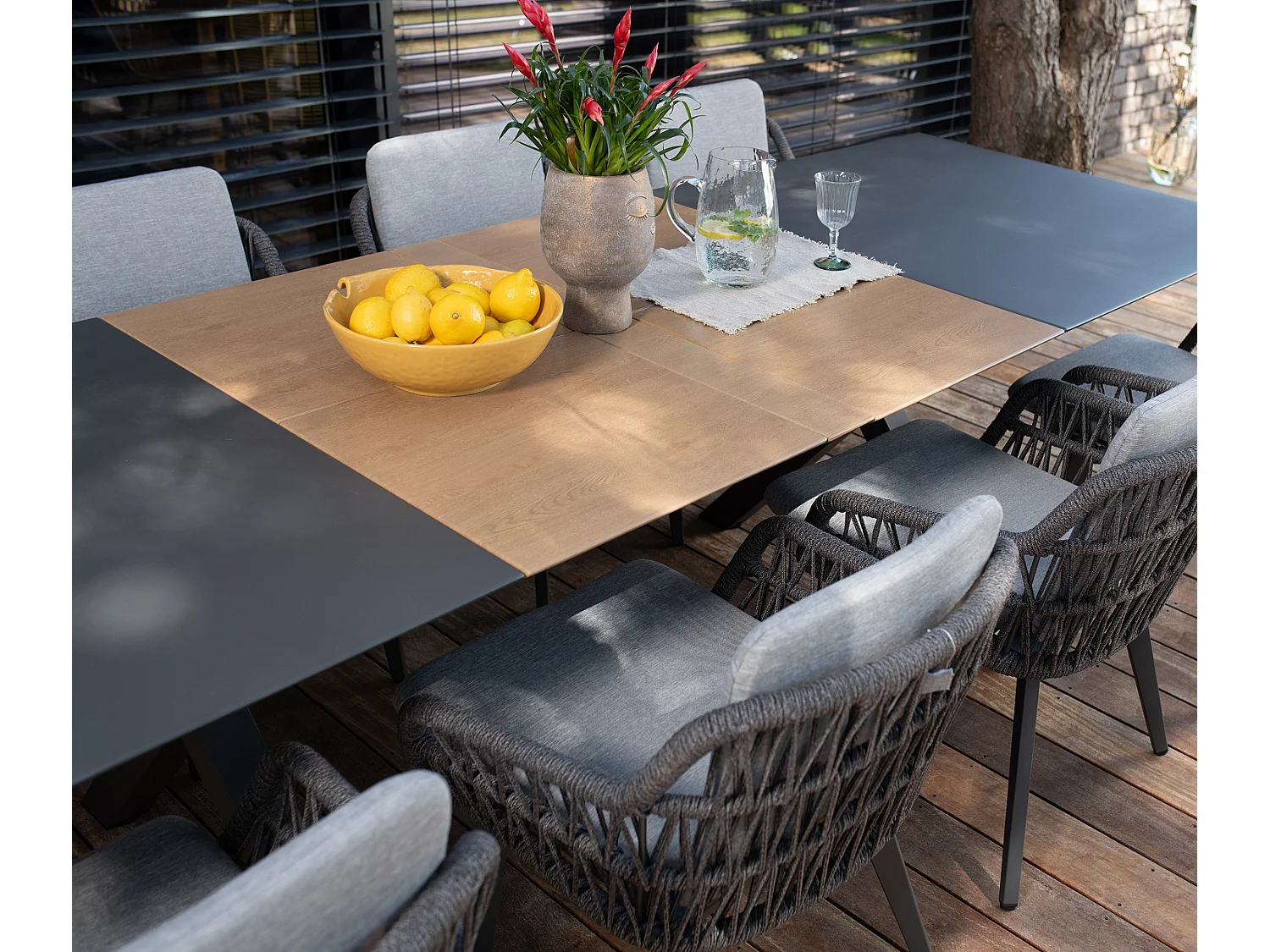 Ensemble de mobilier de repas de jardin en aluminium Tropea table et 6 chaises