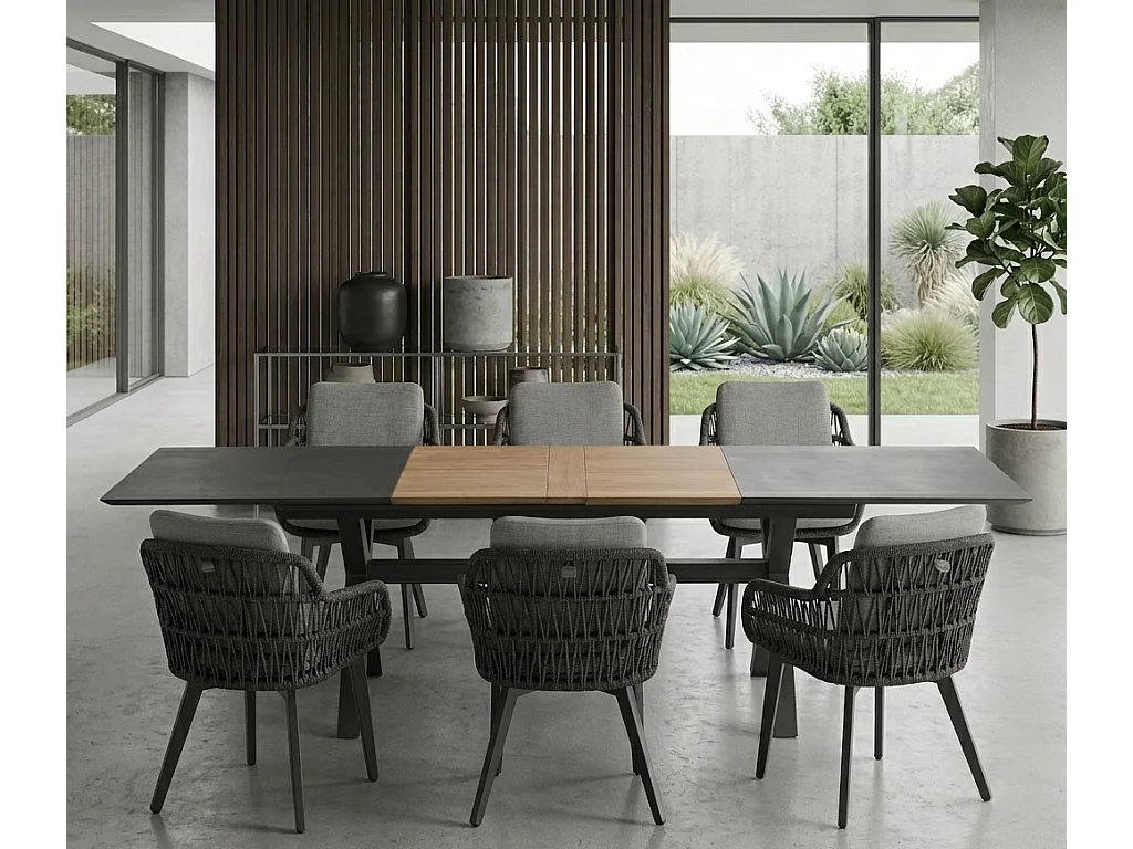 Ensemble de mobilier de repas de jardin en aluminium Tropea table et 6 chaises