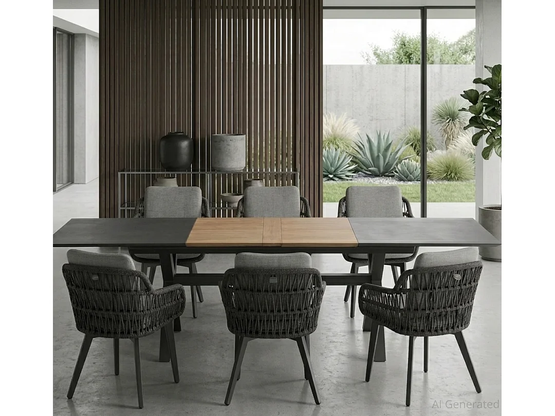 Ensemble de mobilier de repas de jardin en aluminium Tropea table et 6 chaises