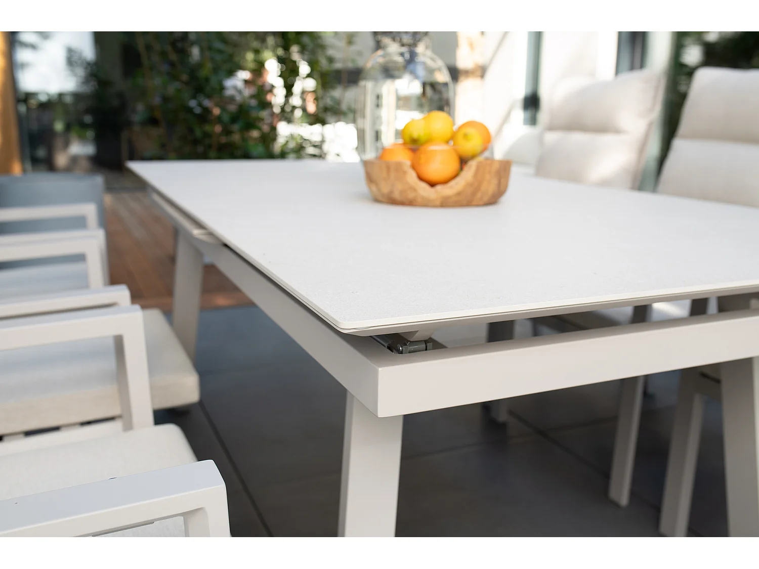 Ensemble de mobilier de repas de jardin en aluminium Catania – Table + 6 chaises