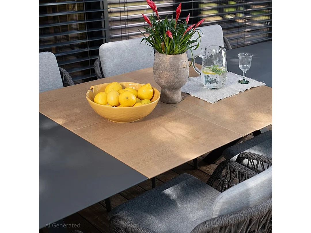 Moderno Tavolo da Esterno Tropea + Set di 8 Sedie Grigie - Elegante e Funzionale Arredamento da Giardino in Alluminio