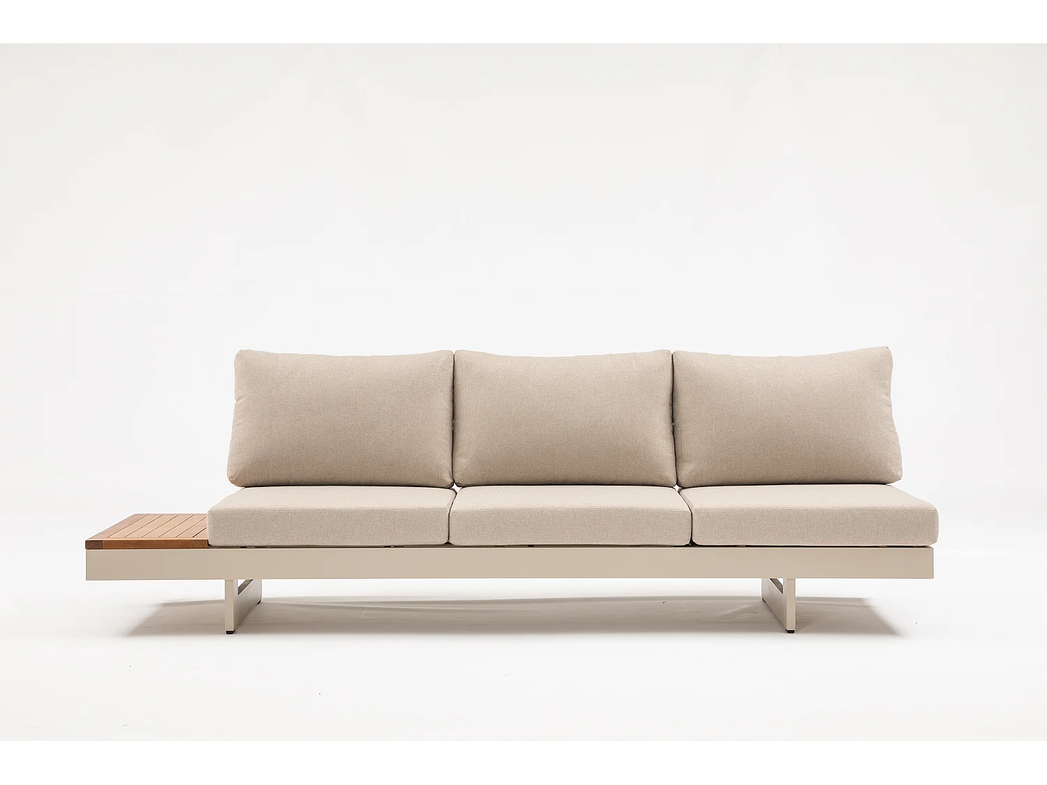 Set di Mobili da Giardino Beige Portofino con Schienali Regolabili e Tavolini Laterali