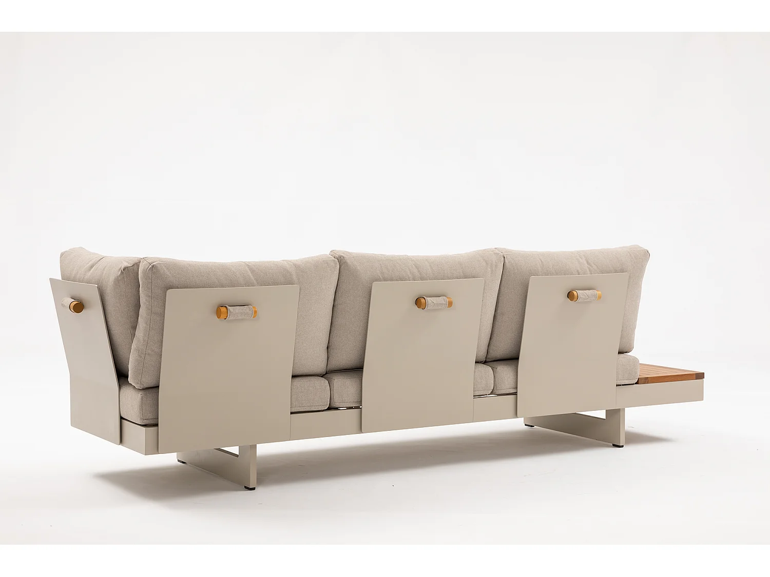 Set di Mobili da Giardino Beige Portofino con Schienali Regolabili e Tavolini Laterali