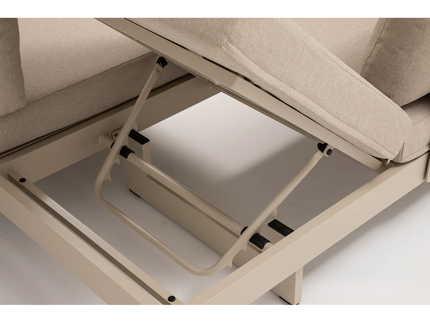 Set di Mobili da Giardino Beige Portofino con Schienali Regolabili e Tavolini Laterali