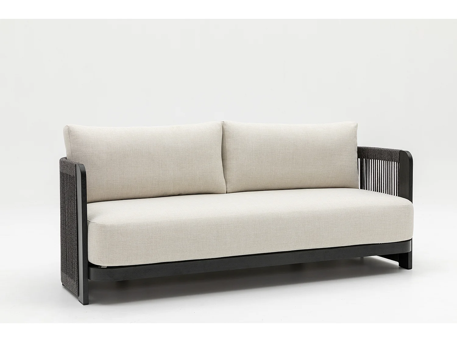 Ensemble de mobilier de jardin en aluminium Rimini : canapé, table, 2 chaises, chaise pivotante