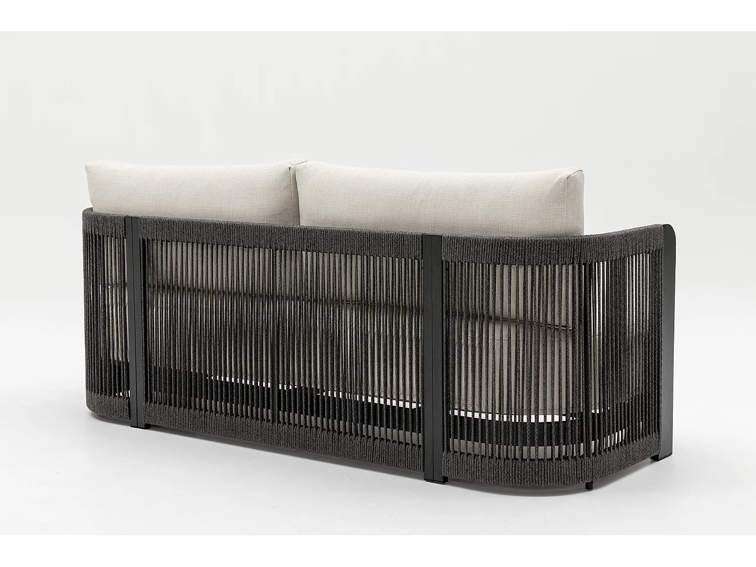 Ensemble de mobilier de jardin en aluminium Rimini : canapé, table et 2 chaises