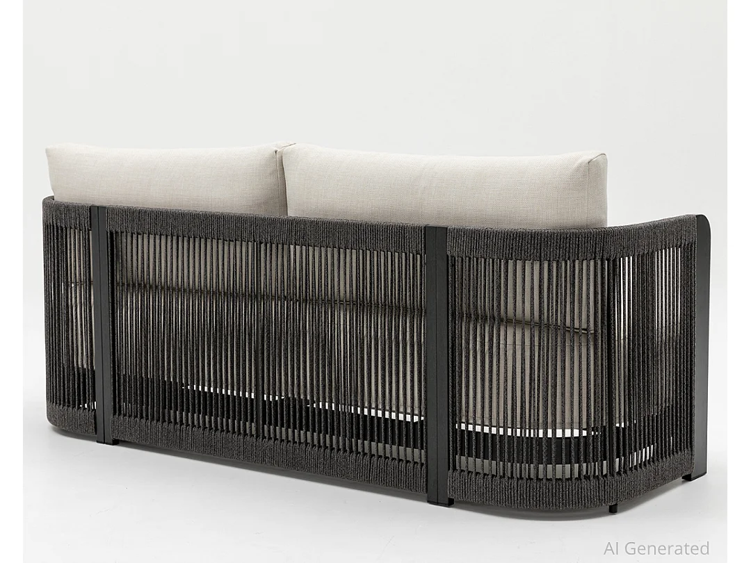 Ensemble de mobilier de jardin en aluminium Rimini : canapé, table et 2 chaises