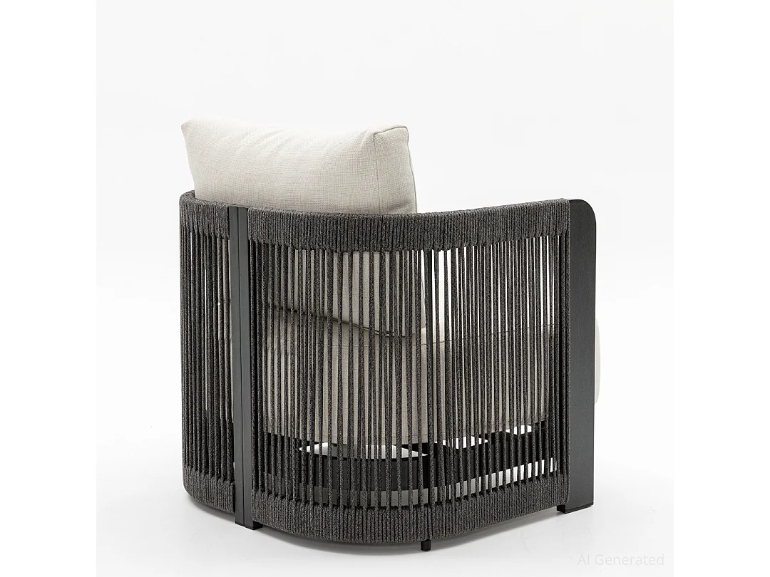 Ensemble de mobilier de jardin en aluminium Rimini : canapé, table et 2 chaises