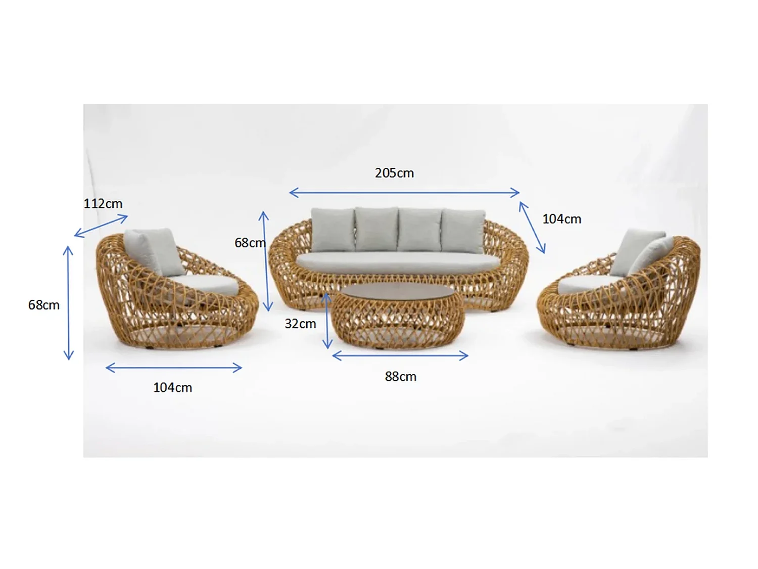 Ensemble de mobilier de jardin en aluminium Capri