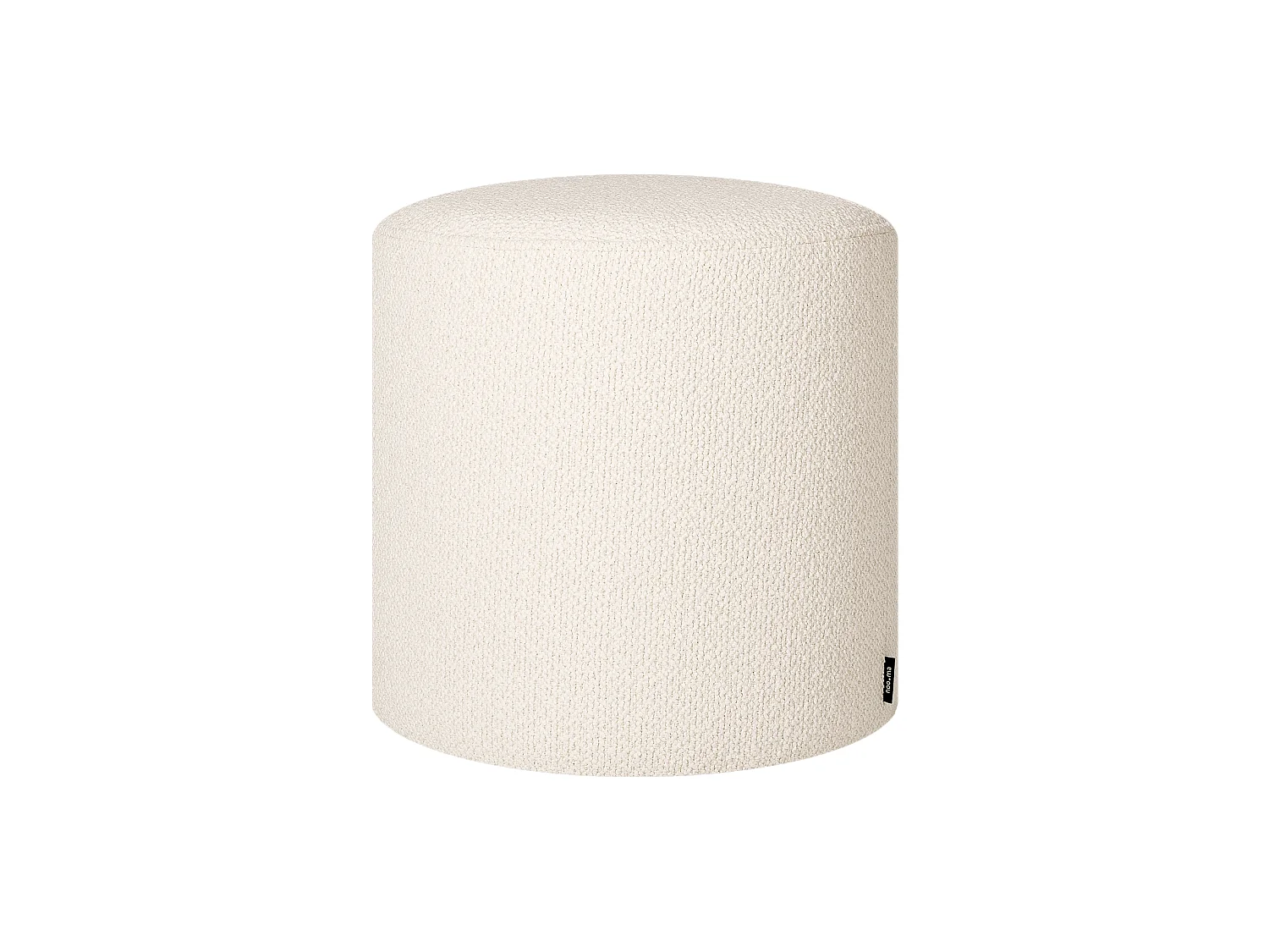 Pouf Folk grand - pouf carré 40 x 40 cm, tissu bouclé beige, polyvalent et minimaliste, marque noo.ma