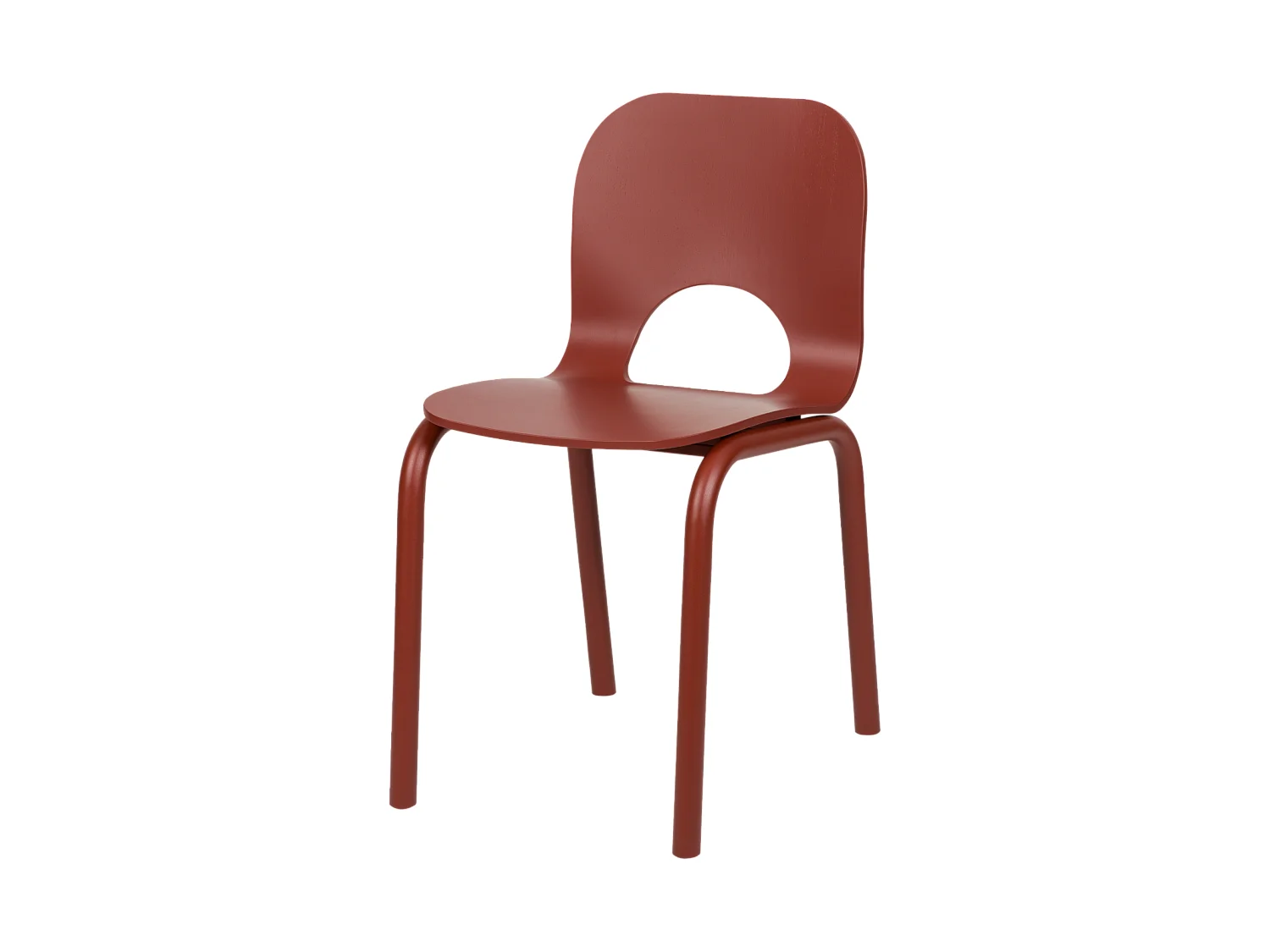 Atto Stuhl - moderner Holz-Metall Stuhl, ergonomische profilierte Sitzfläche