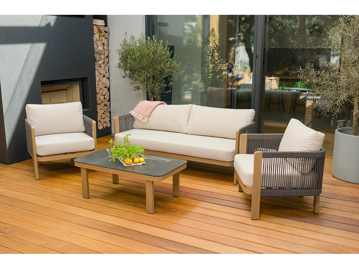 Ensemble de mobilier de jardin en aluminium Positano