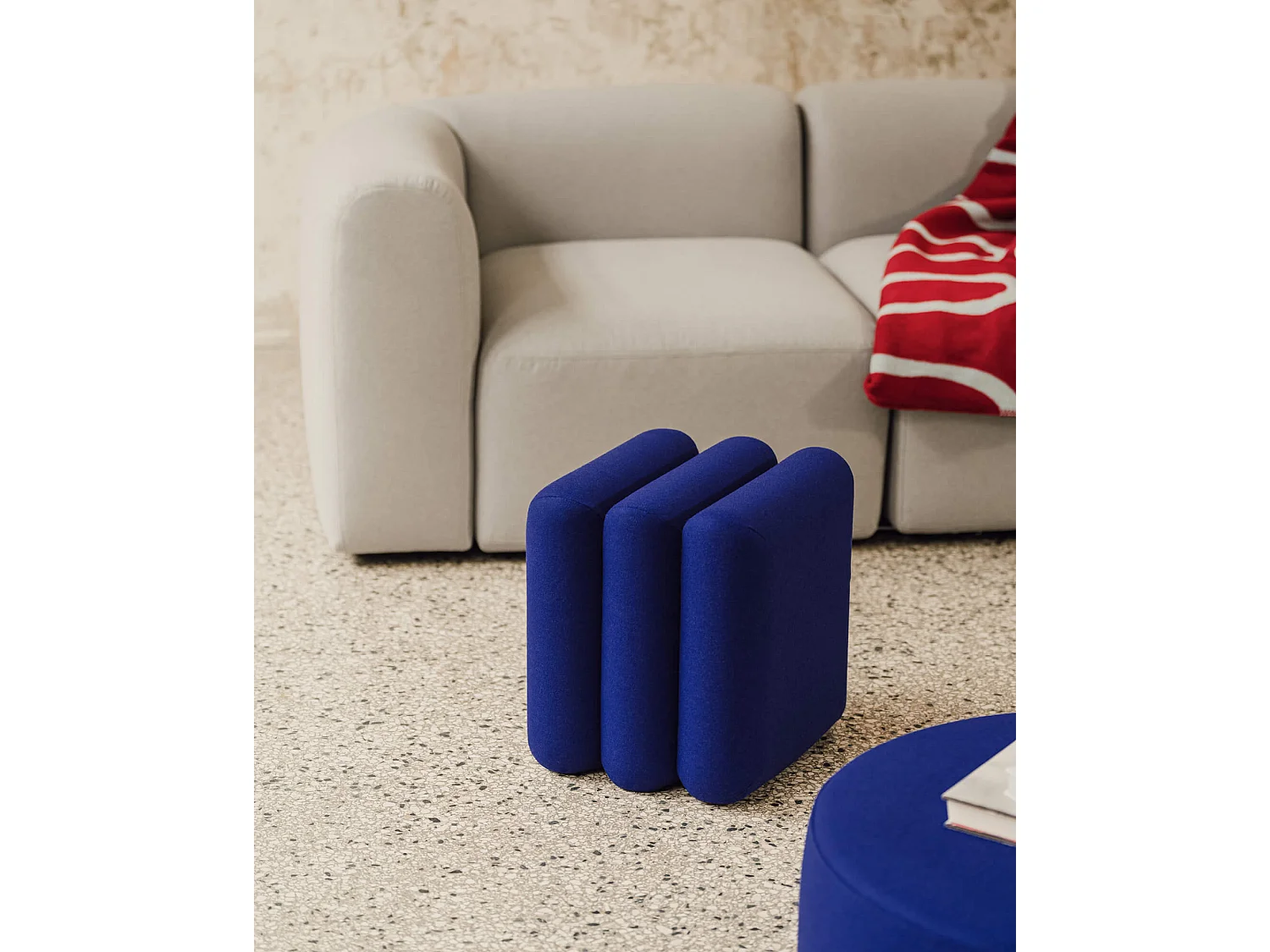 noo.ma pouf Radd - design rembourré, polyvalent, 44,5 cm