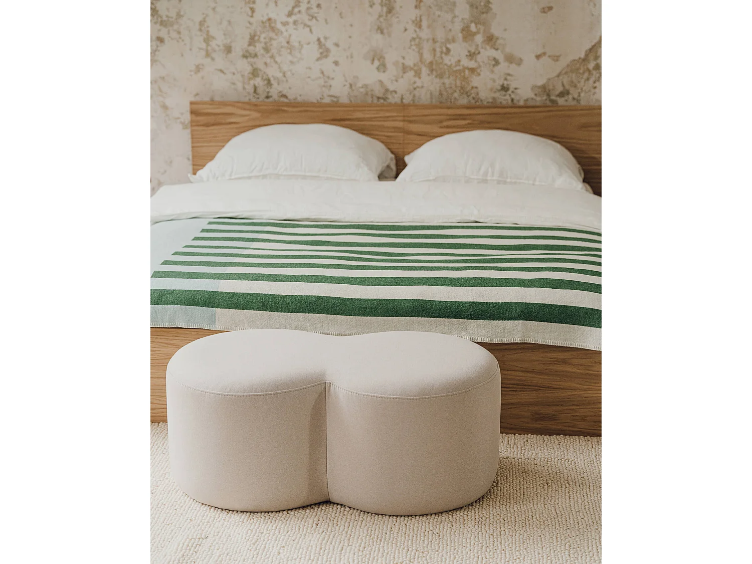 Pouf Umbo - pouf rond en polyester 100% moderne et polyvalent