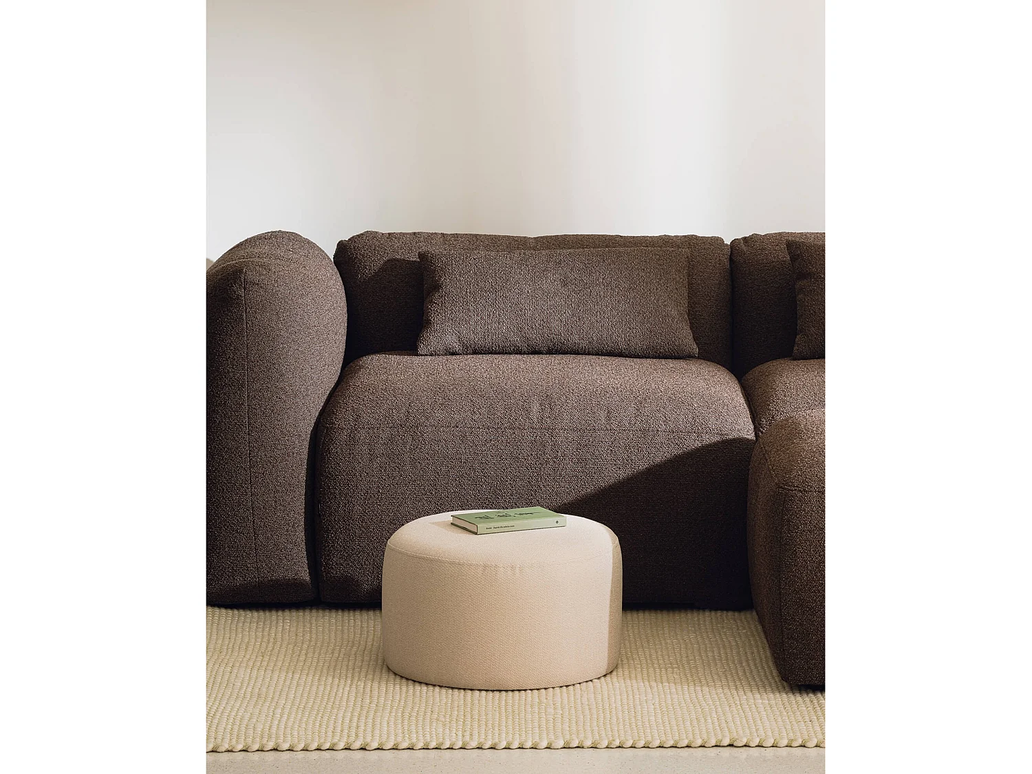 noo.ma Pouf Folk petit - carré 50x50x25 cm, minimaliste moderne