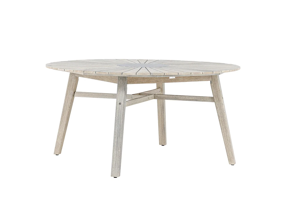 Table de Jardin Ronde en Acacia "Rives" 150cm Blanc