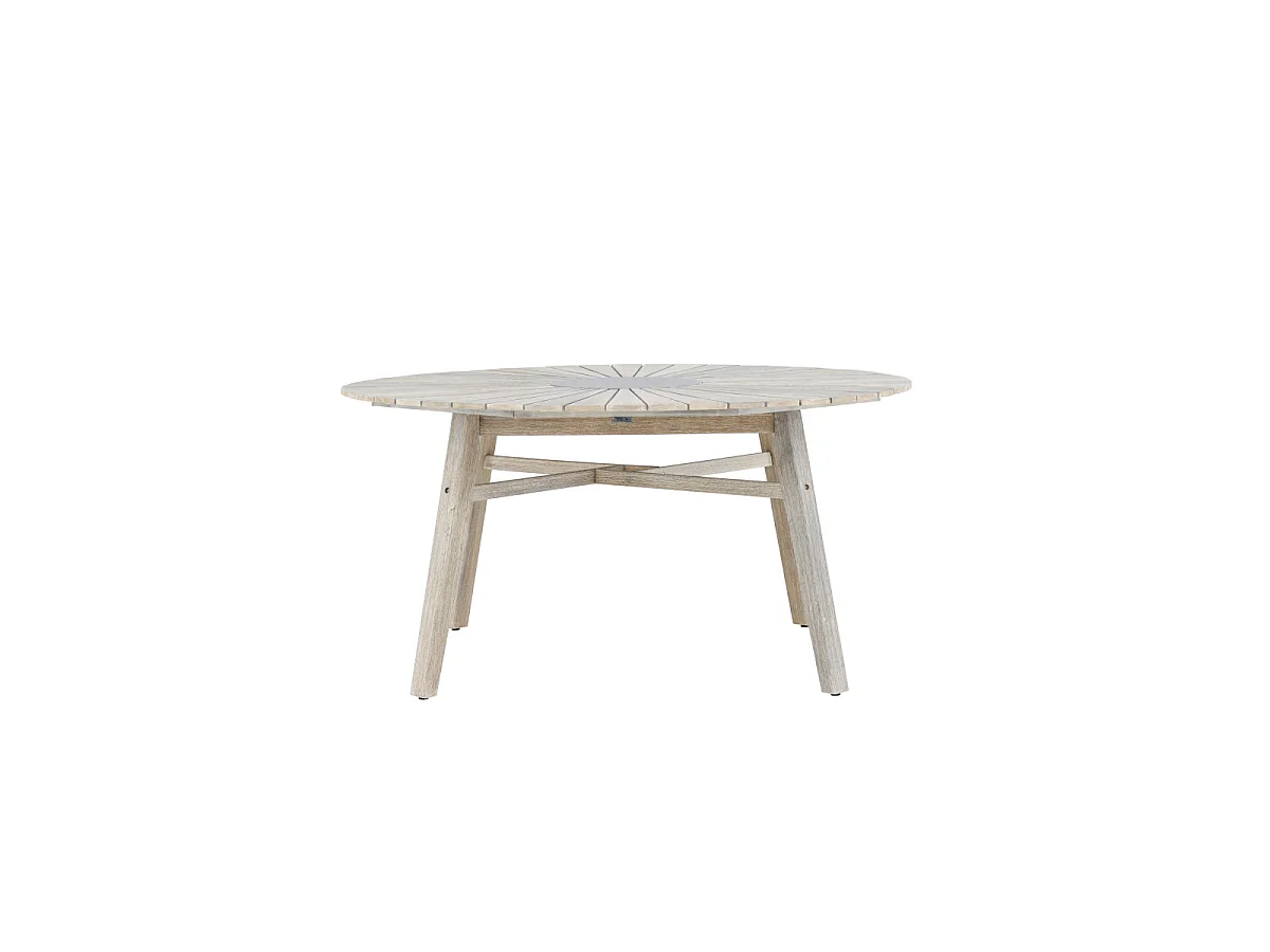Table de Jardin Ronde en Acacia "Rives" 150cm Blanc