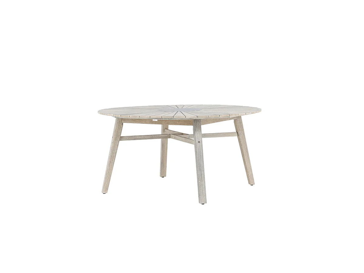 Table de Jardin Ronde en Acacia "Rives" 150cm Blanc
