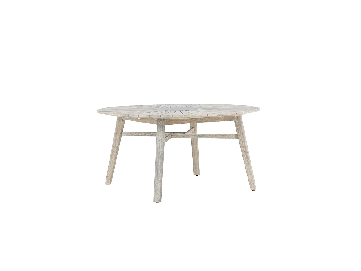 Table de Jardin Ronde en Acacia "Rives" 150cm Blanc