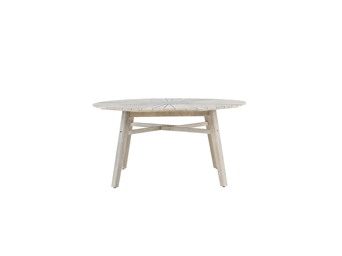Table de Jardin Ronde en Acacia "Rives" 150cm Blanc