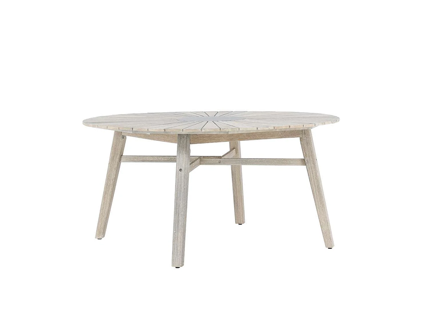 Table de Jardin Ronde en Acacia "Rives" 150cm Blanc