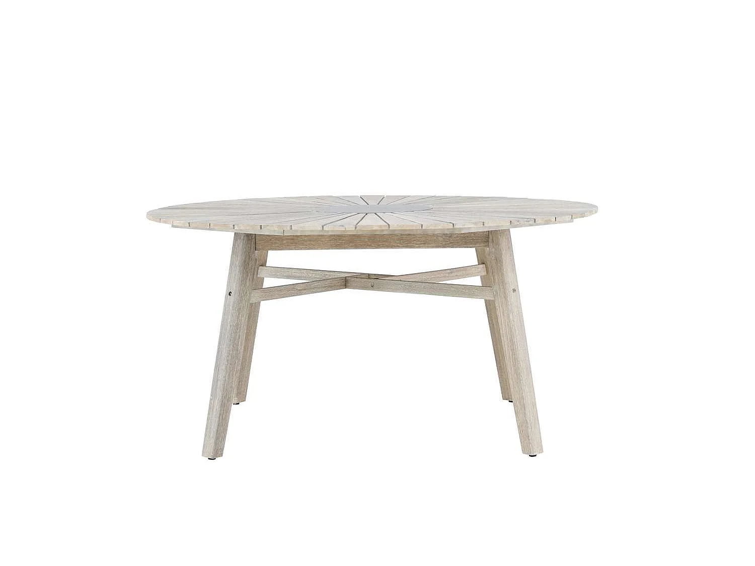 Table de Jardin Ronde en Acacia "Rives" 150cm Blanc