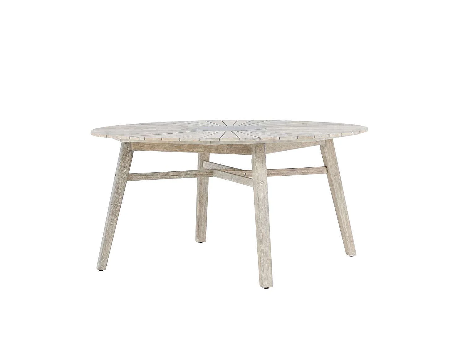 Table de Jardin Ronde en Acacia "Rives" 150cm Blanc
